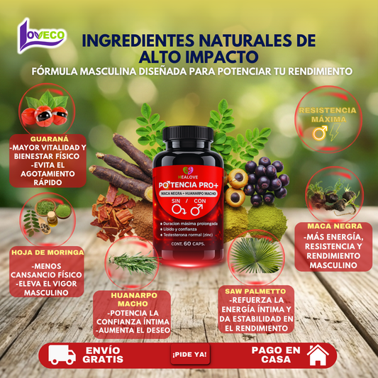 POTENCIA PRO PLUS ( CON MACA NEGRA + HUANARCO MACHO)