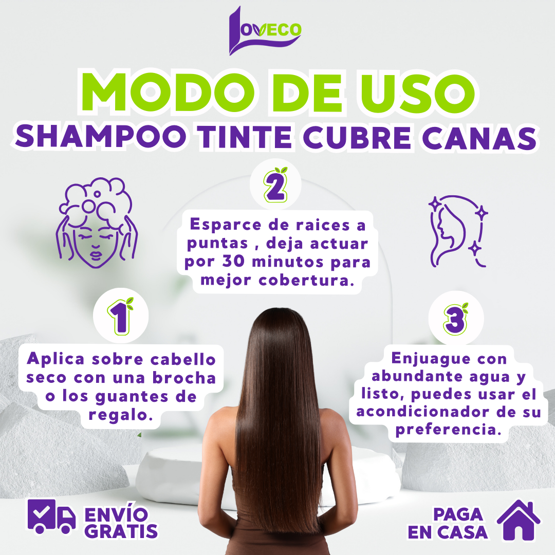 COMBO COLOR + FUERZA (SHAMPOO TINTE CUBRE CANAS 400 ML + SHAMPOO ROMERO 500 ML)