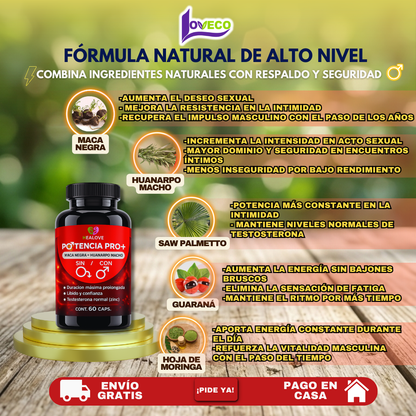 POTENCIA PRO PLUS ( CON MACA NEGRA + HUANARCO MACHO)